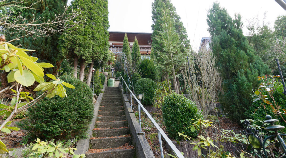 Hanglage: Treppe mit Garten